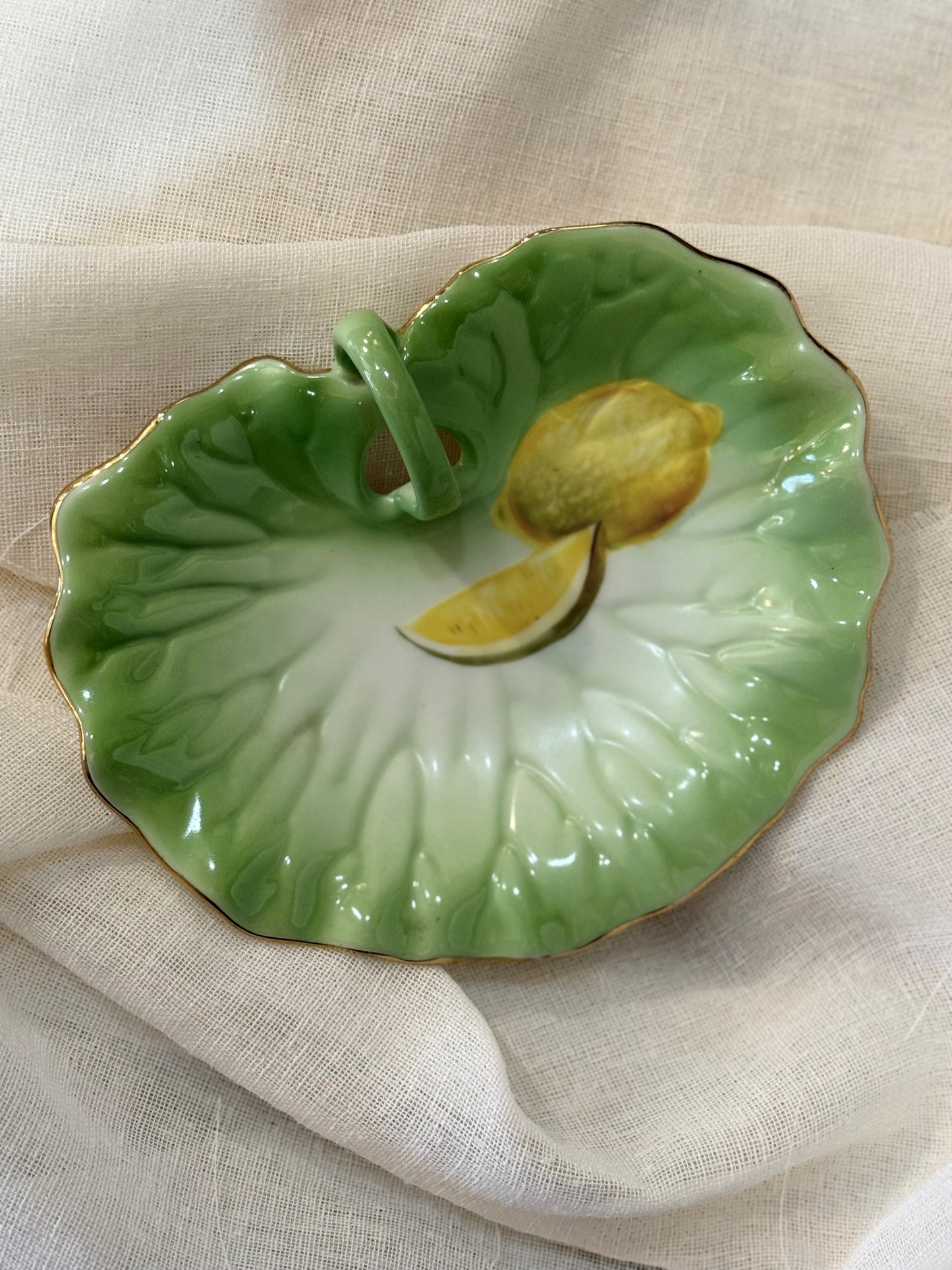 Vintage Green Lemon Plate
