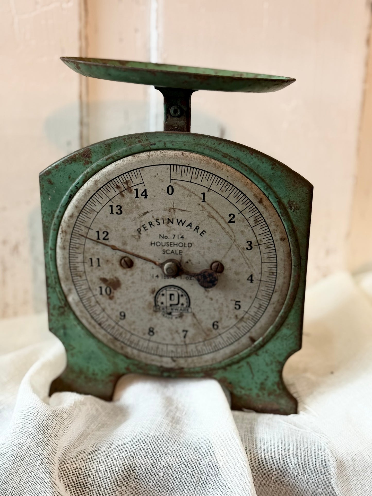 Old Green Kitchen Scales - 'Persinware'