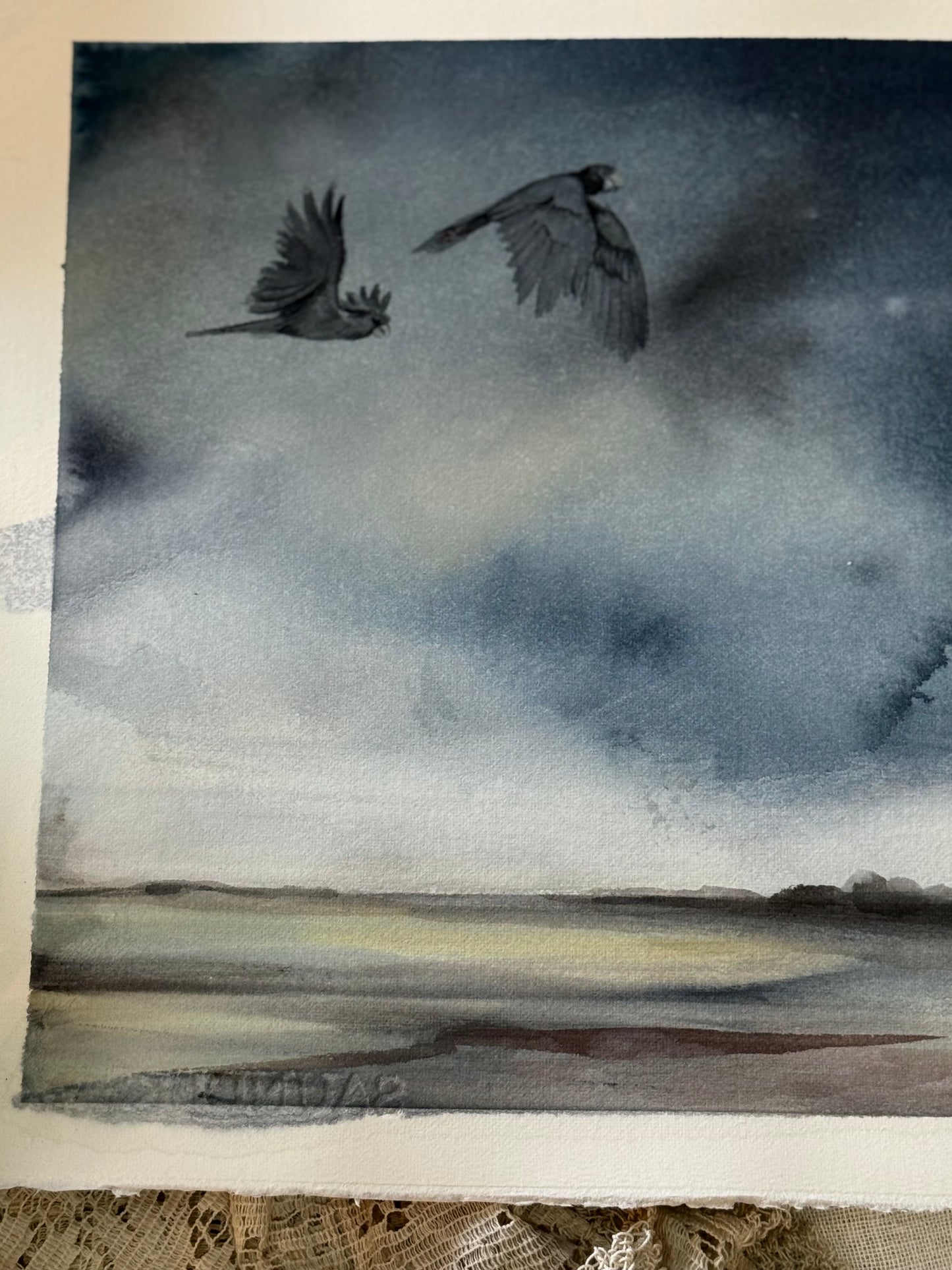 Water Colour; Ocean Flight - unframed - Linda Titow