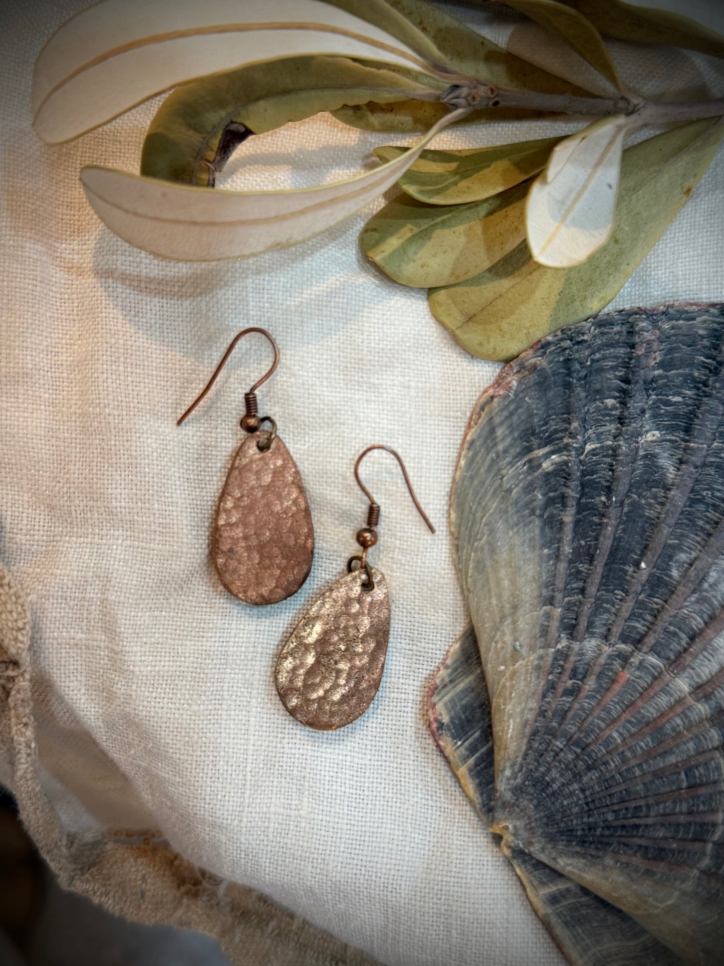 Seashell Copper Earrings - 5