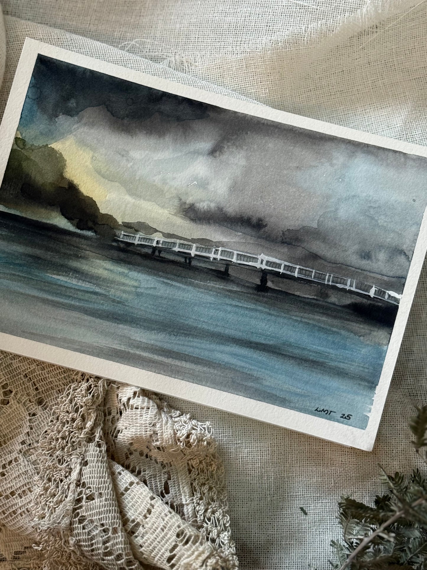Water Colour; Crescent Head High Tide - unframed - Linda Titow