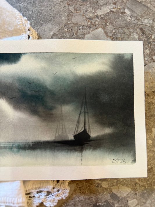 Water Colour; Ship Shadow - unframed - Linda Titow