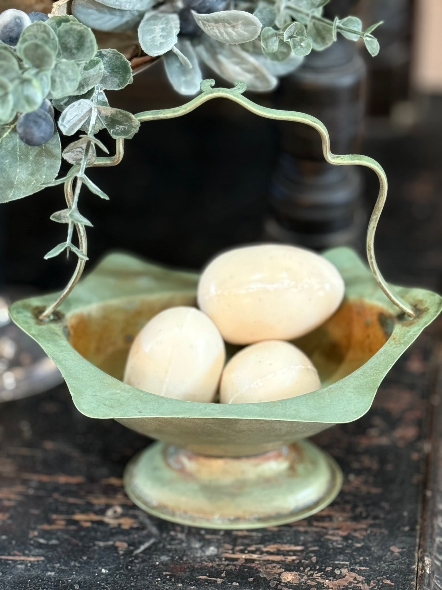 Vintage Green Patina Dish