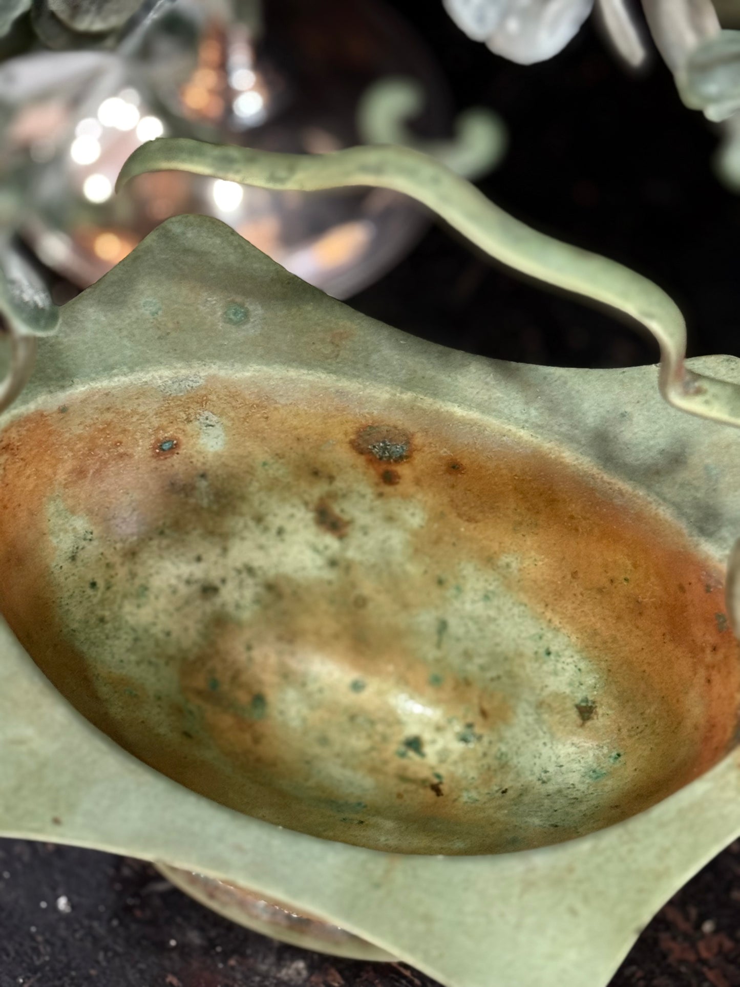 Vintage Green Patina Dish