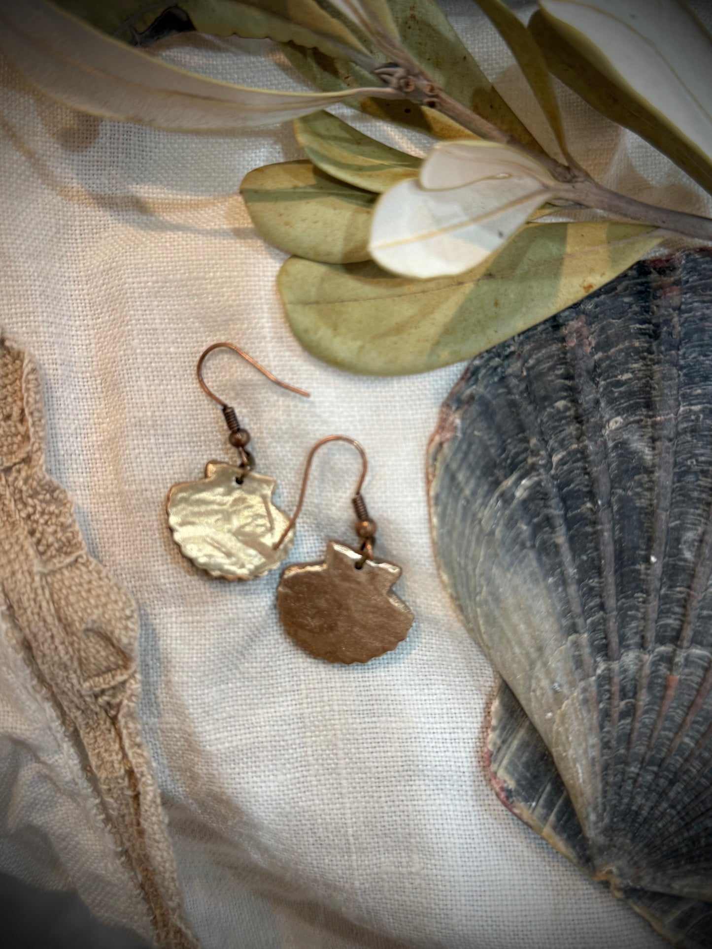Seashell Copper Earrings - 2