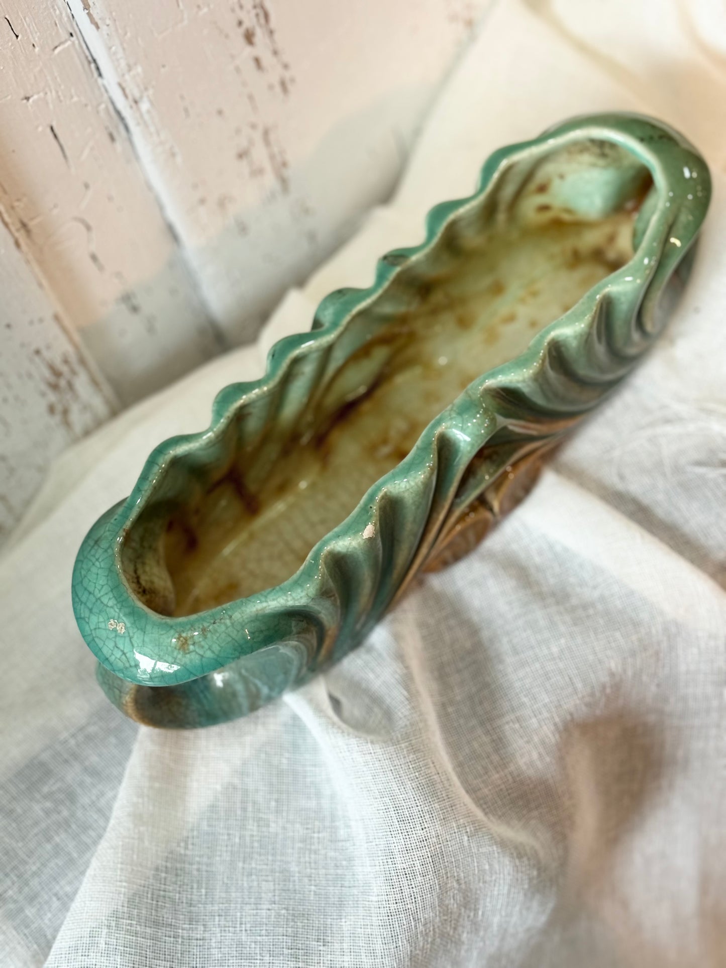 Vintage Diana Pottery Trough Vase
