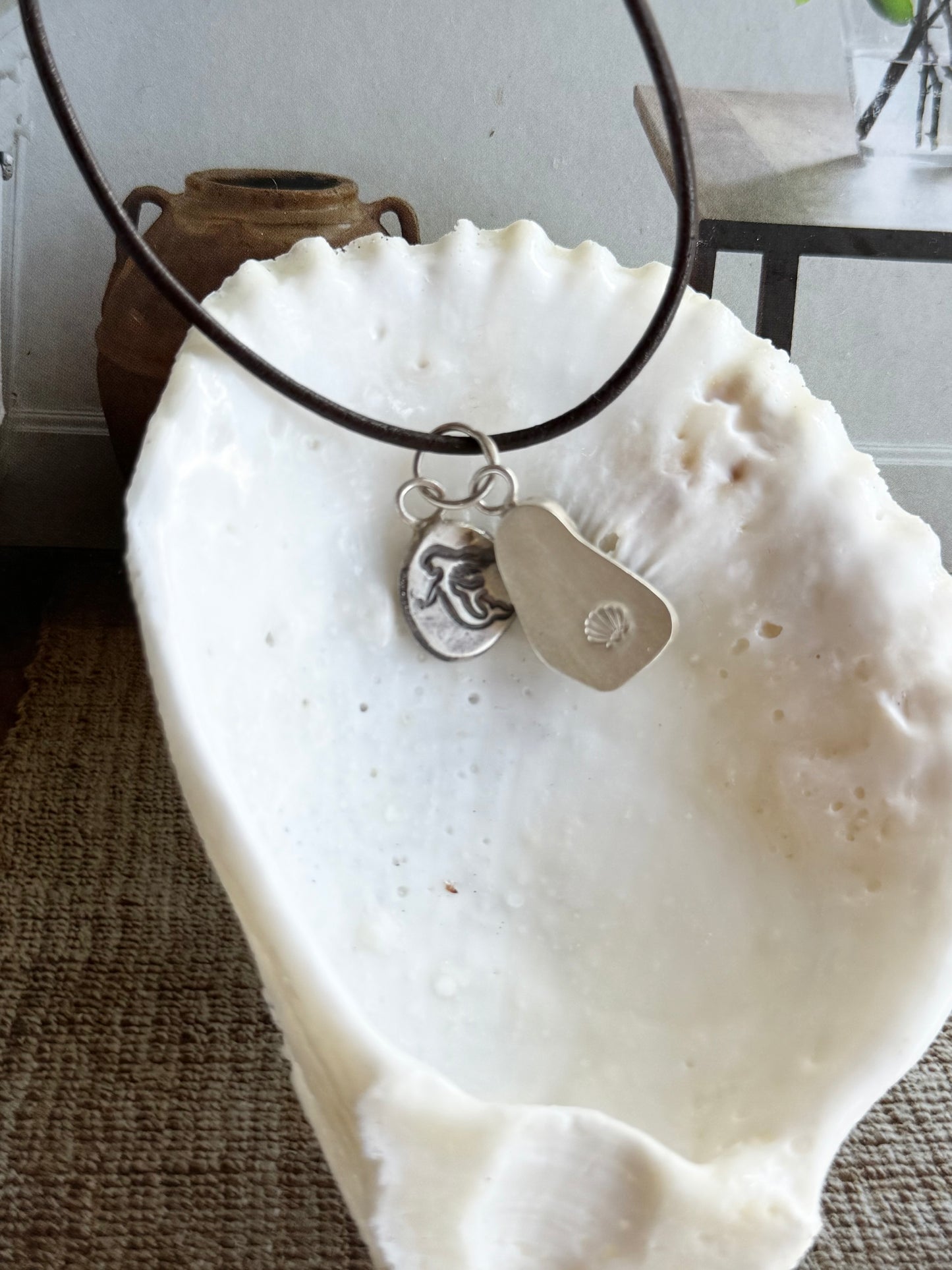 Seaglass Mermaid Pendant, Aqua - GPH & SS Ocean Collection