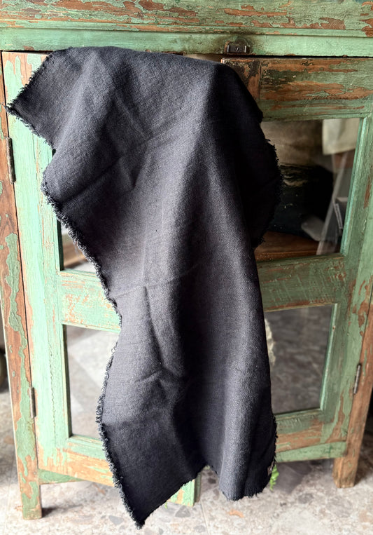 Bath Linen - Swedish Linen Hand Towel, Black