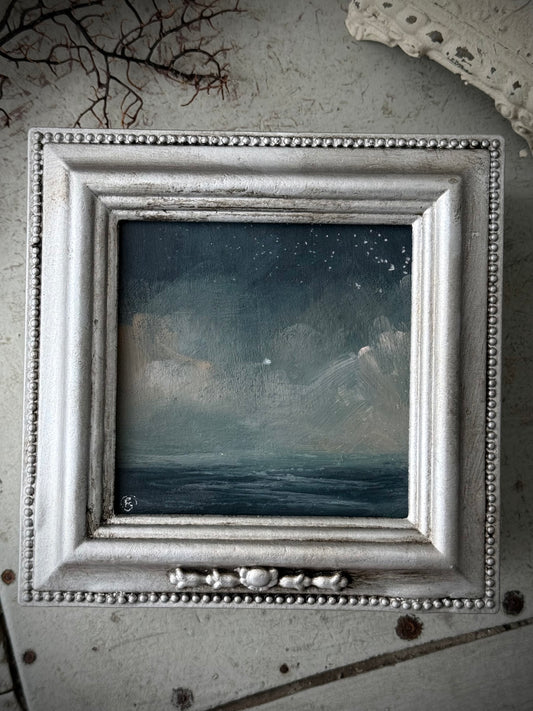 "The Sea and the Moon” series I - #6 mini box seascape by Fonda Shae