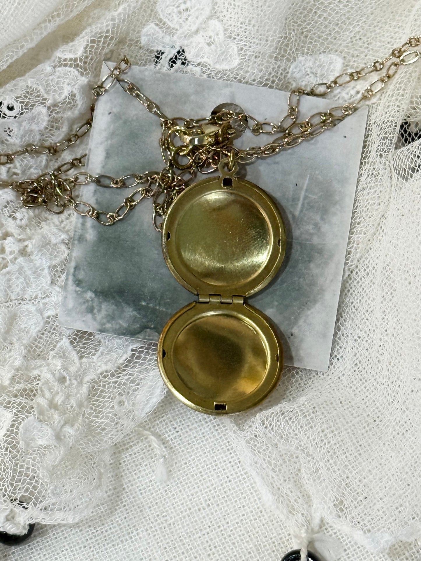 Antique Style Swallow Locket - 1 bird