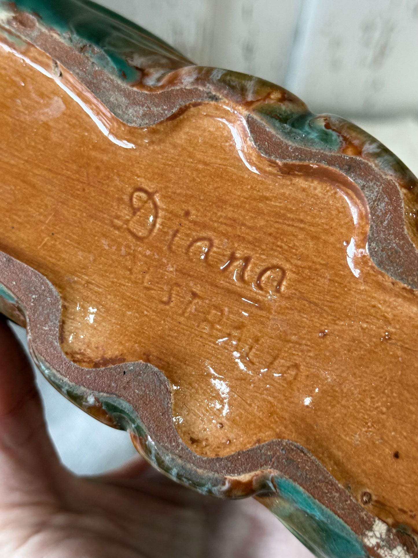 Vintage Diana Pottery Trough Vase