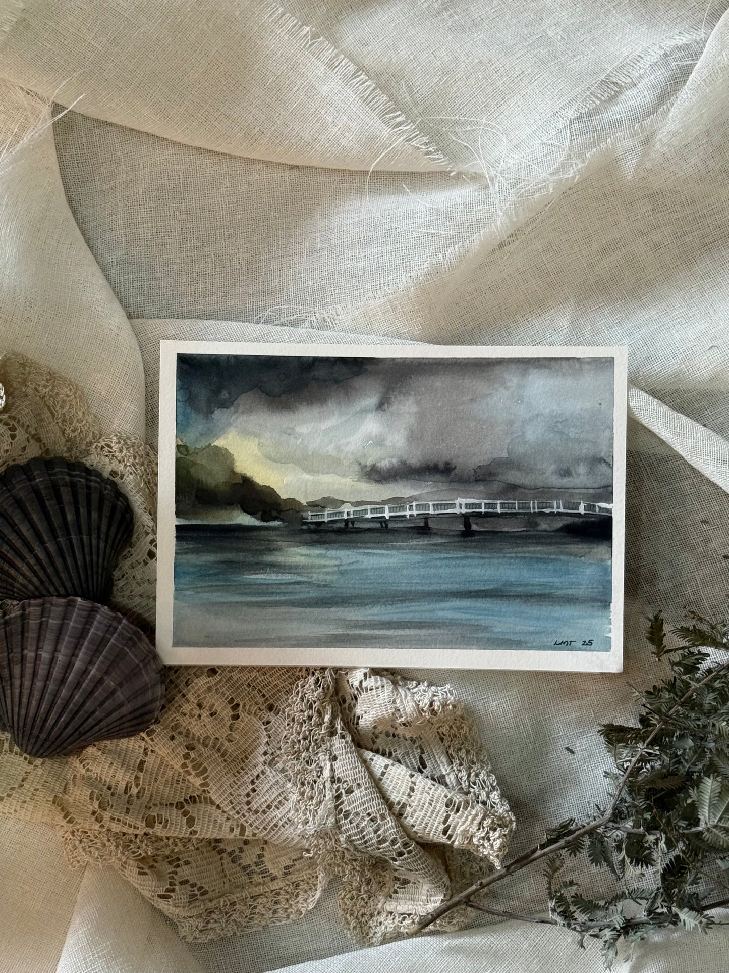 Water Colour; Crescent Head High Tide - unframed - Linda Titow