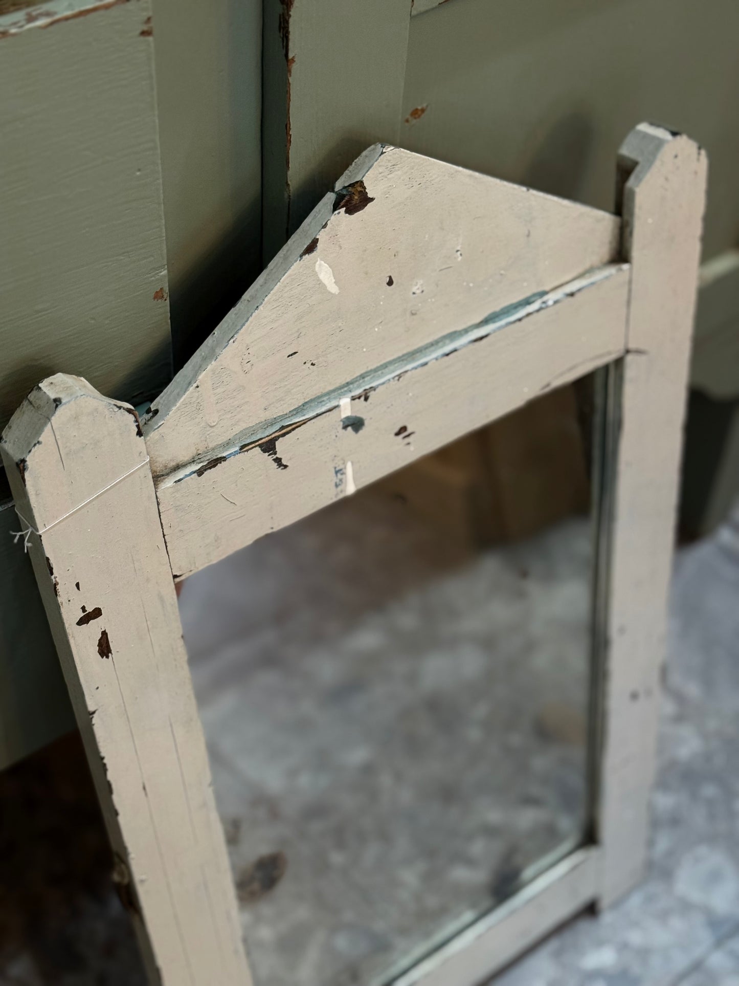 Vintage Dresser Mirror - Original Painted Timber