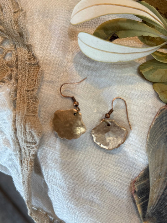 Seashell Copper Earrings - 4