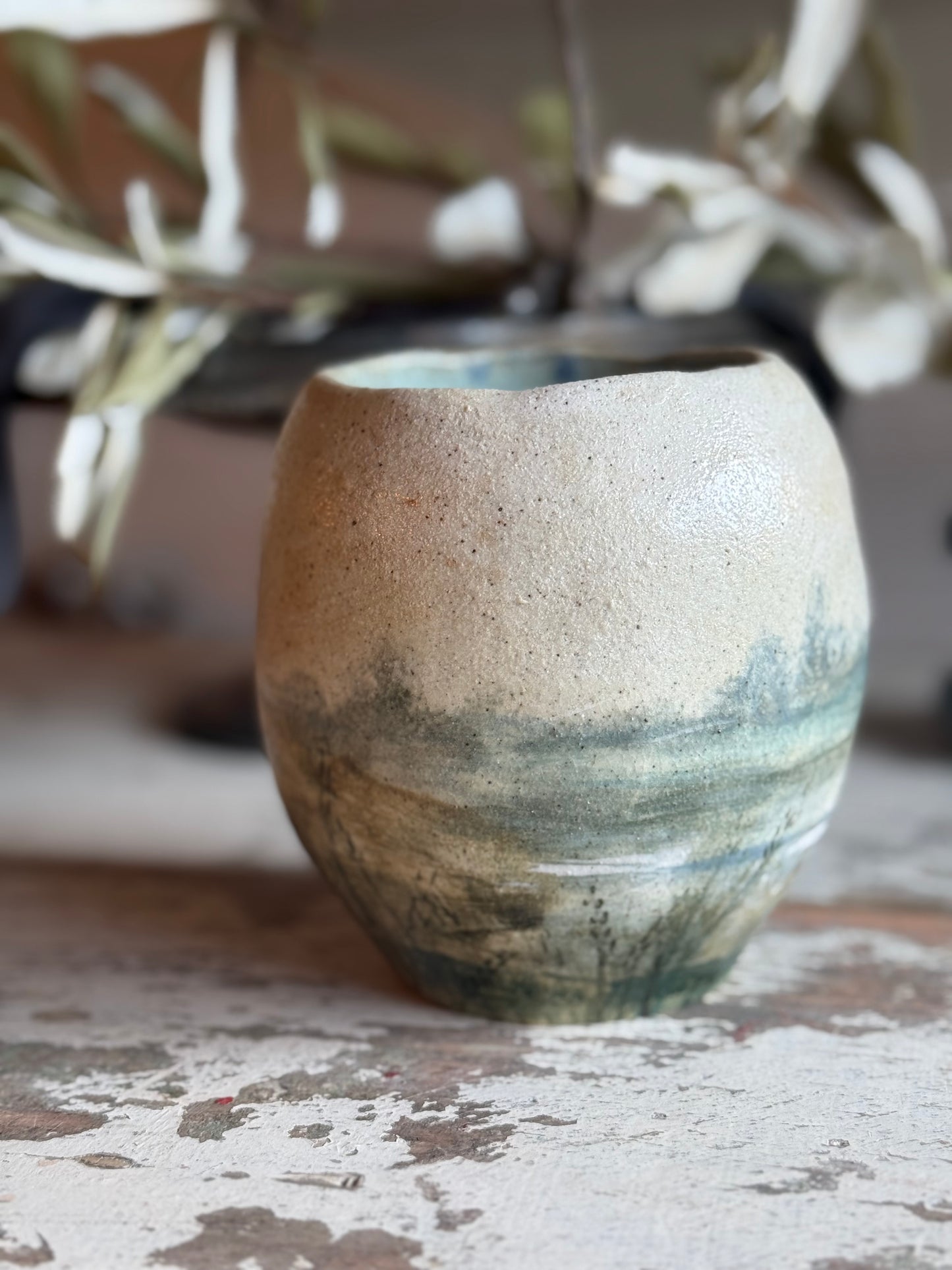 Linda Titow Art Vase - Field of Trees