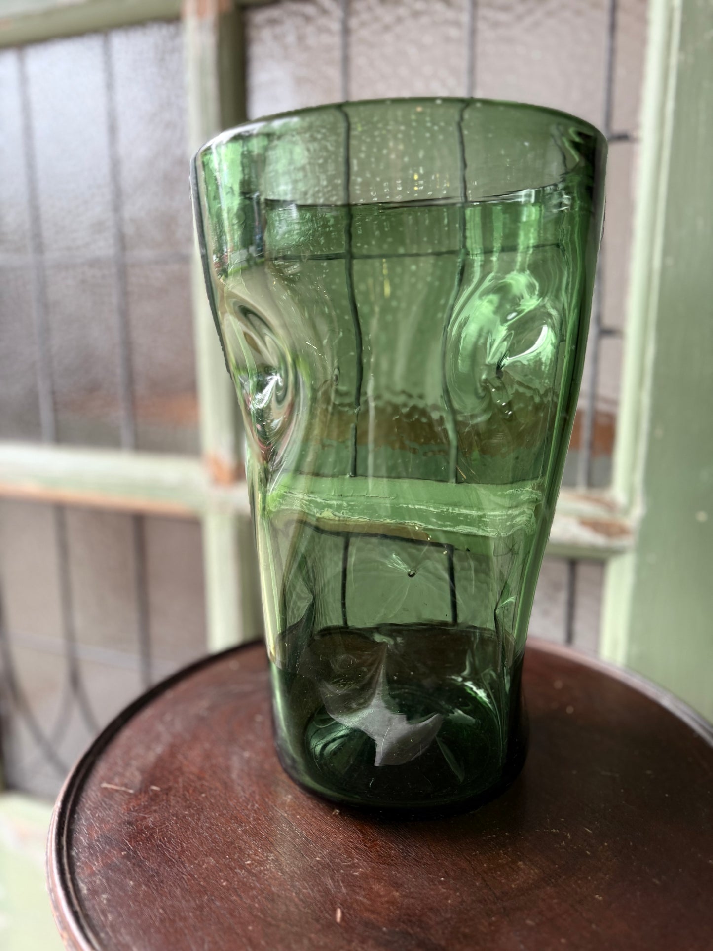 Mid Century Green Glass Vase