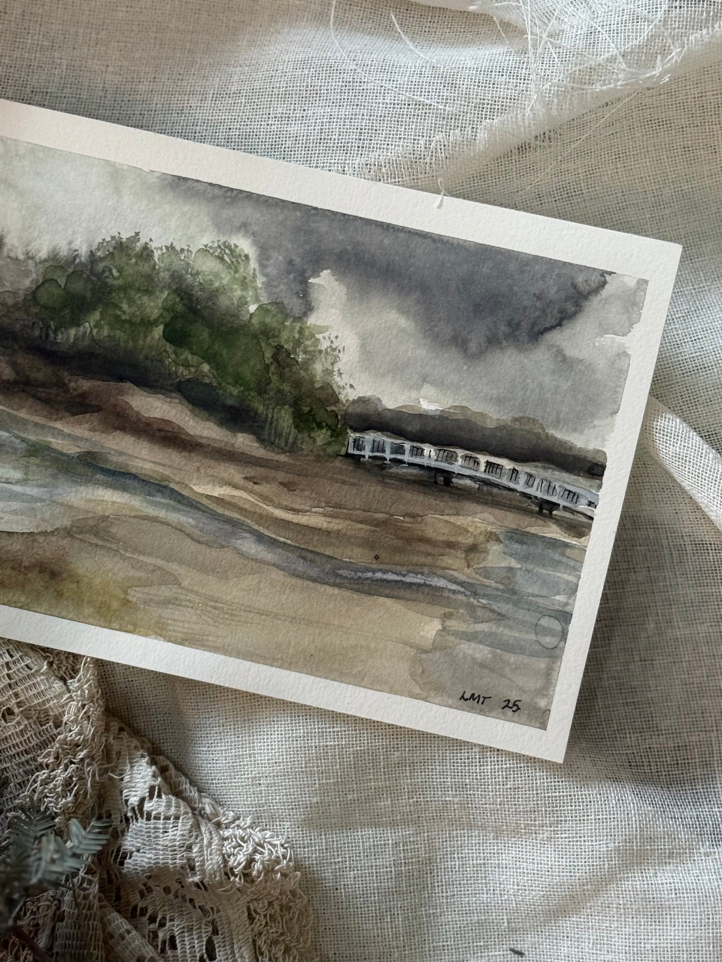 Water Colour; Crescent Head Low Tide - unframed - Linda Titow