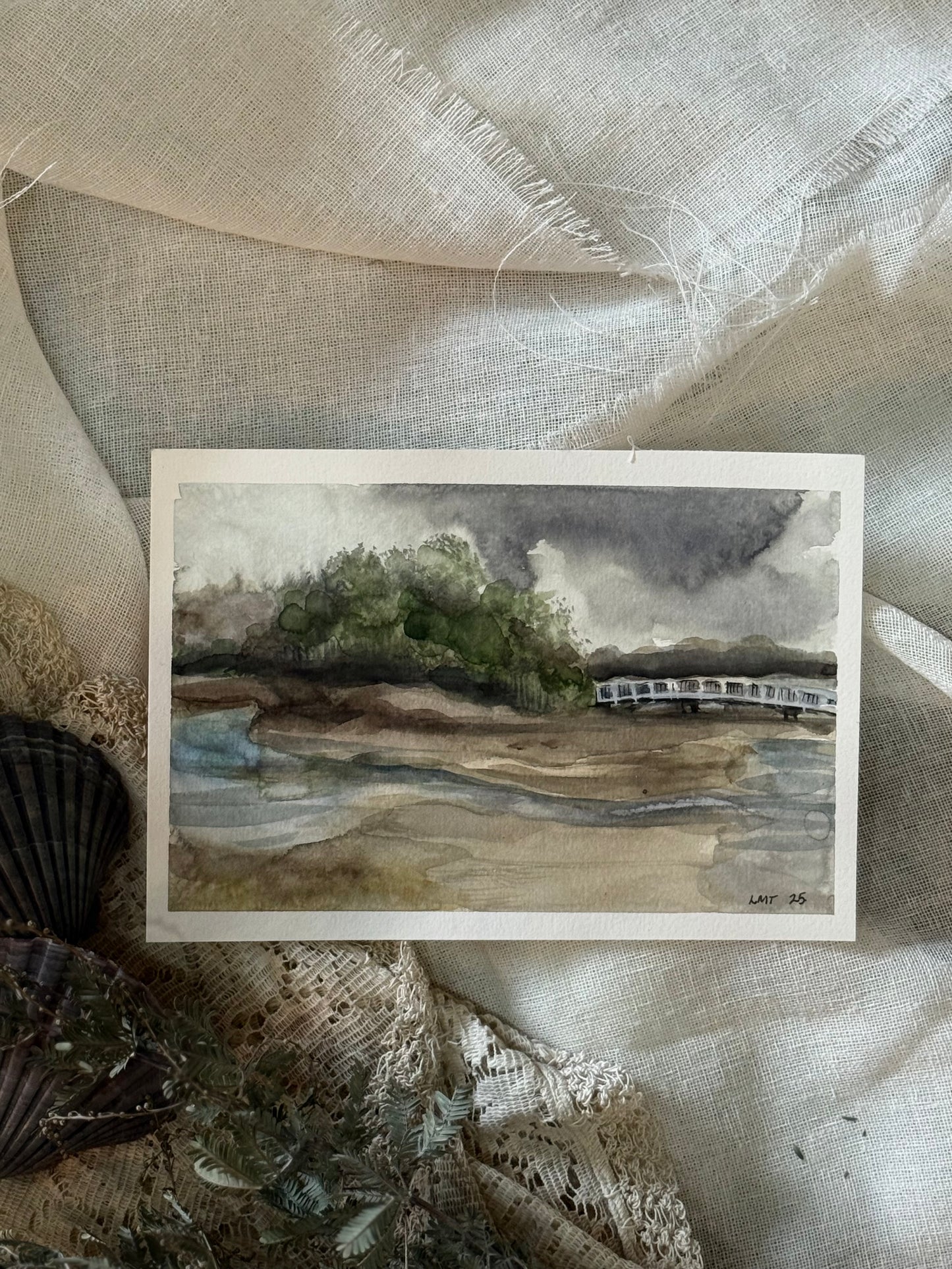 Water Colour; Crescent Head Low Tide - unframed - Linda Titow