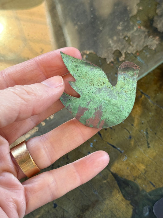 Art Jewellery - Church Roof Patina Brooch