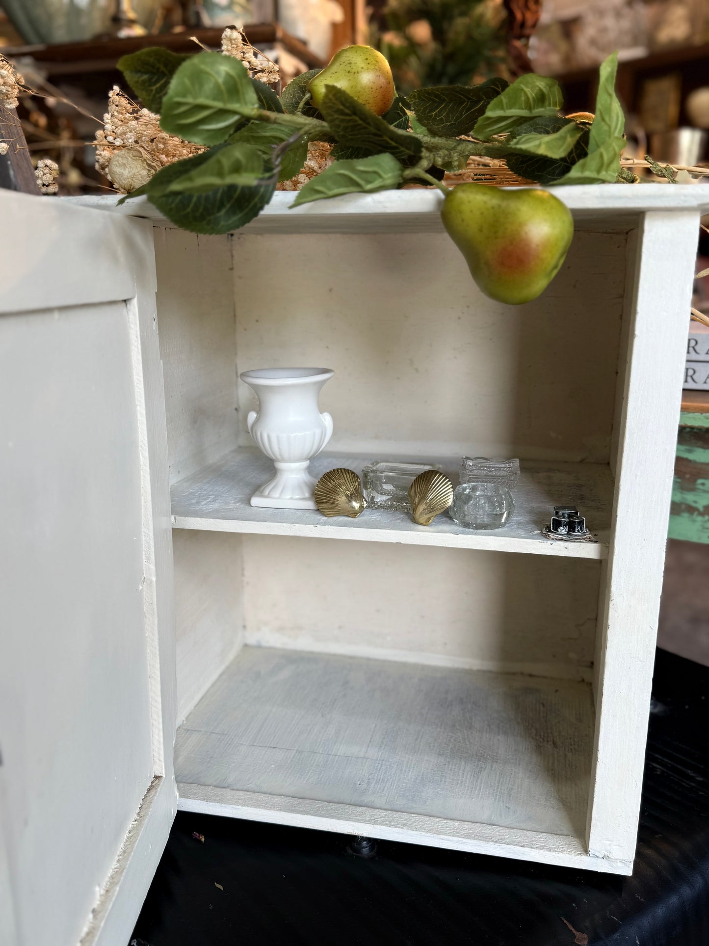 Antique White Wall Cabinet