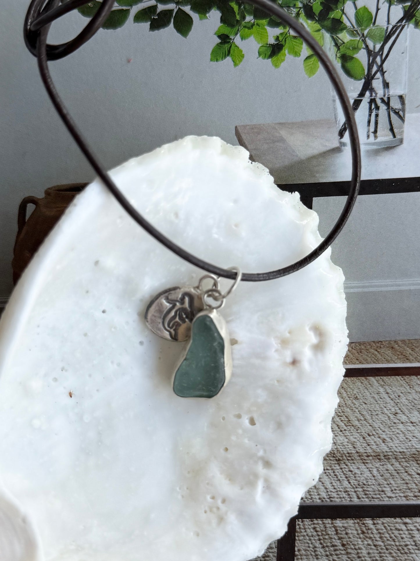 Seaglass Mermaid Pendant, Aqua - GPH & SS Ocean Collection