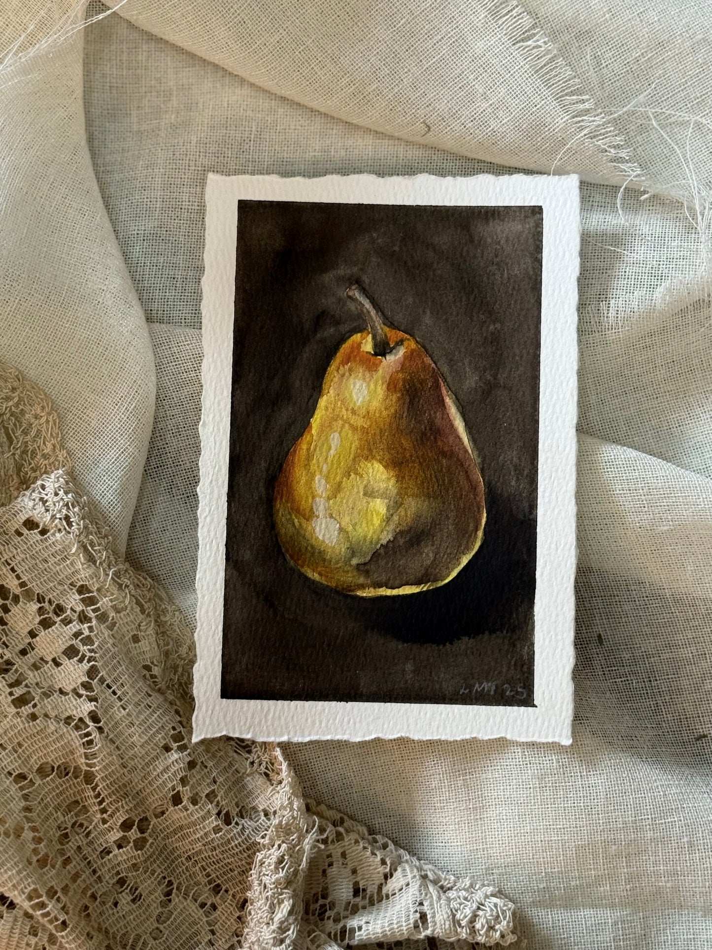 Water Colour; Pear - unframed - Linda Titow