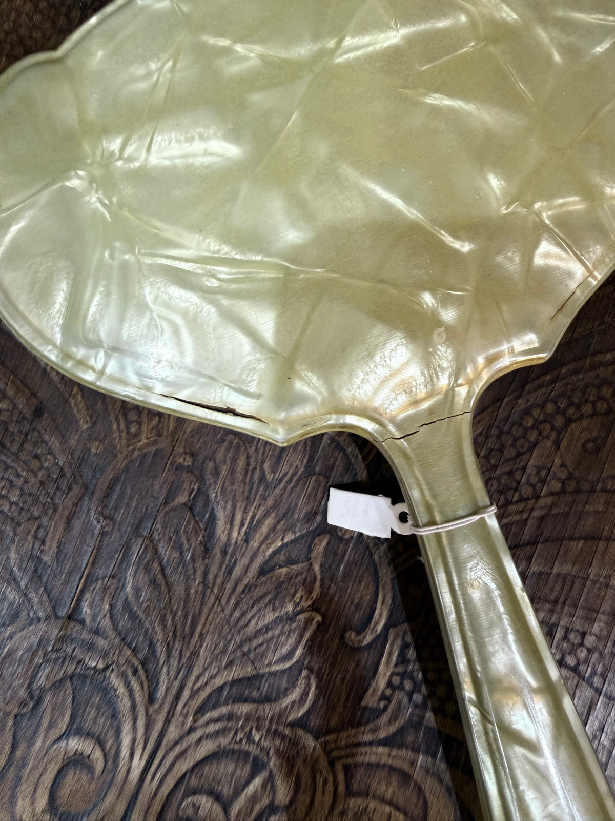 Vintage Green Hand Mirrors - pair