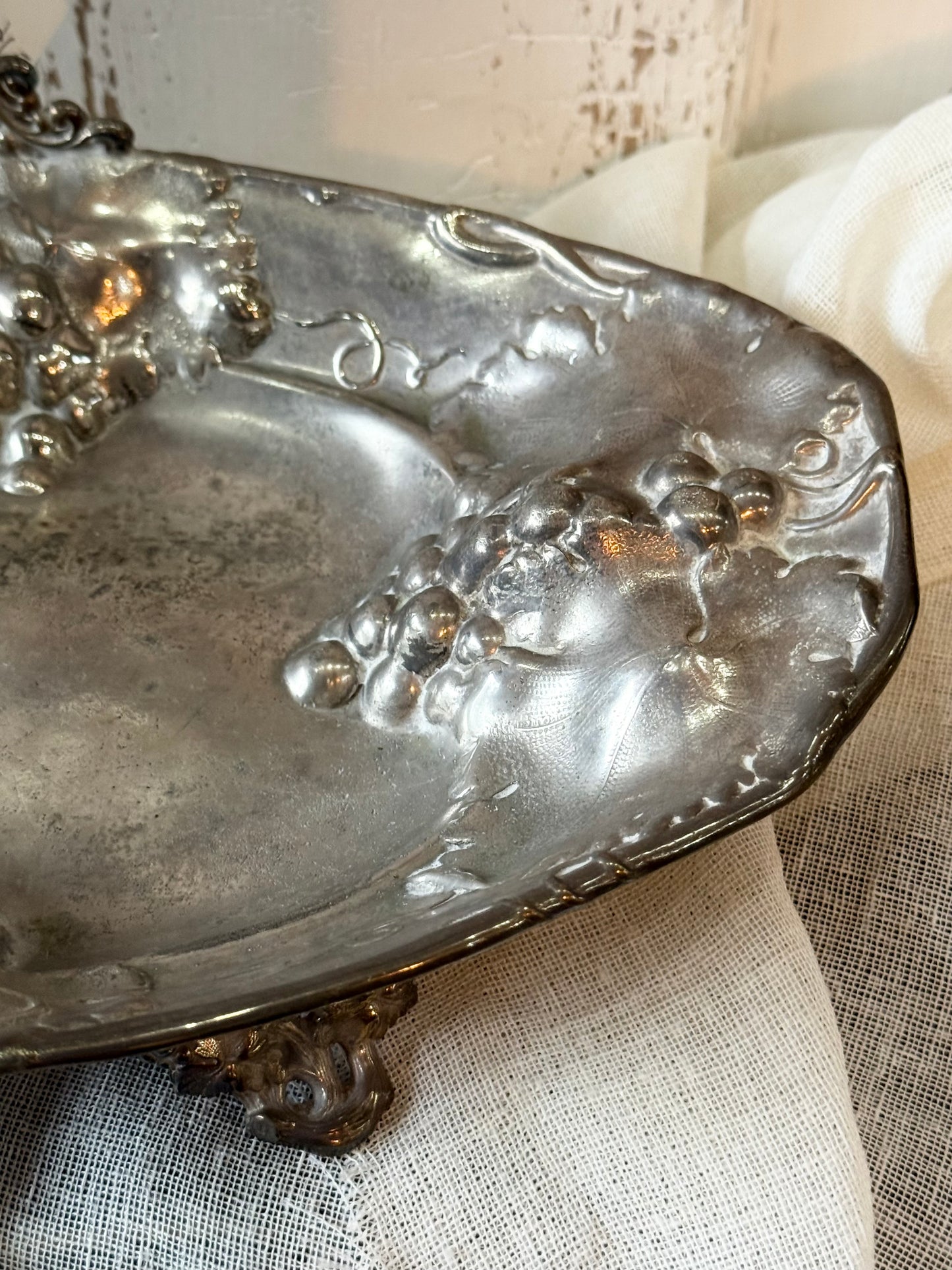 Vintage Silver Grapevine Tray