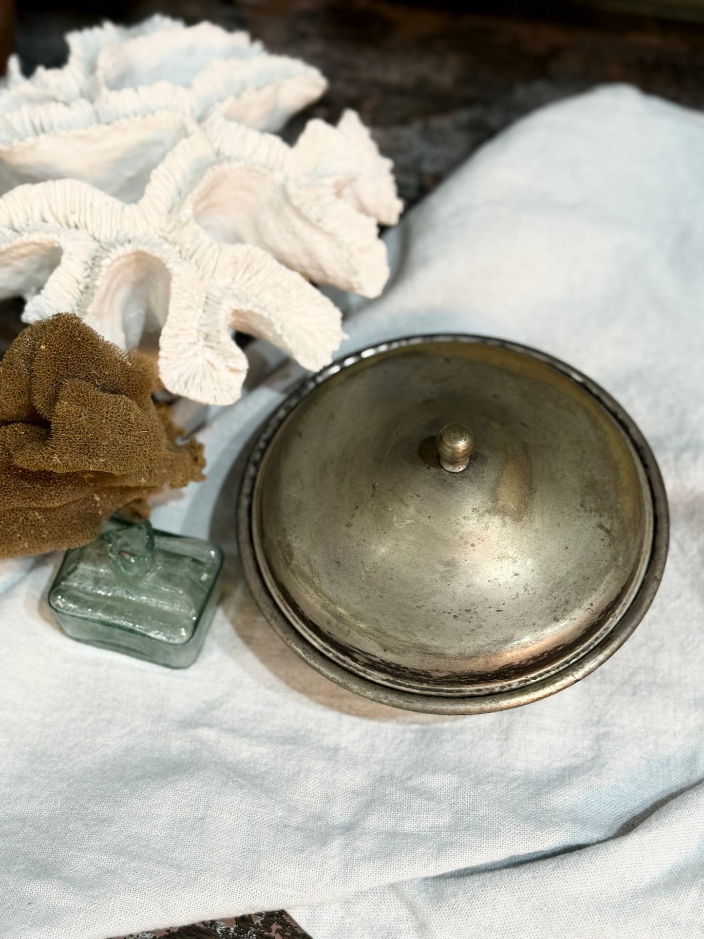 Old Silver Dish with Lid