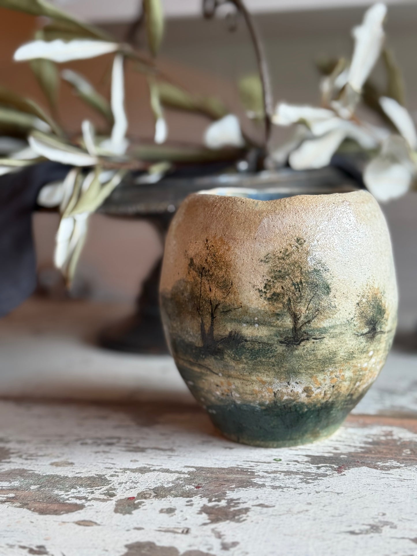 Linda Titow Art Vase - Field of Trees