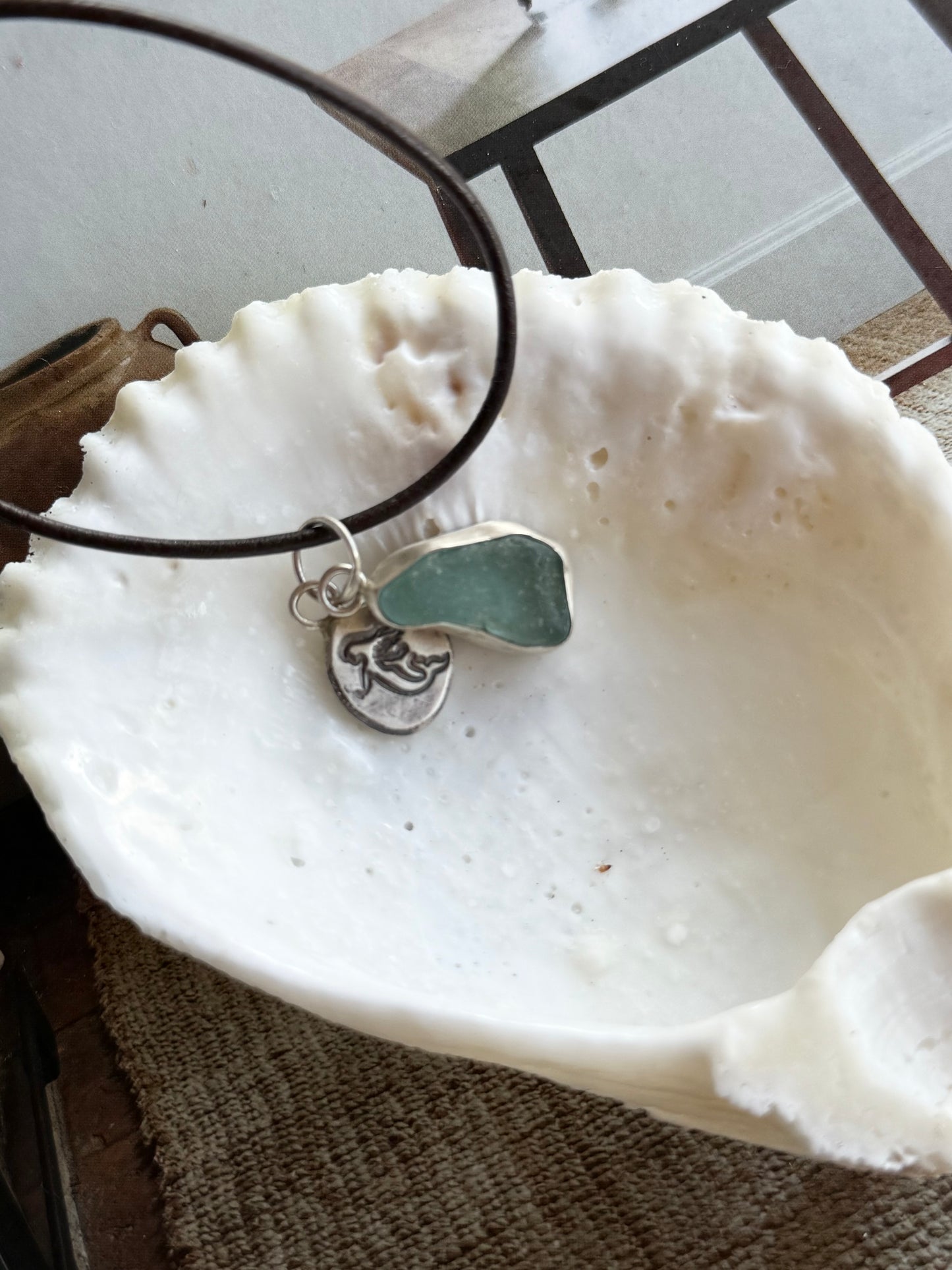 Seaglass Mermaid Pendant, Aqua - GPH & SS Ocean Collection