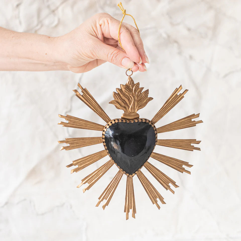 Sunrise Black Heart Ornament