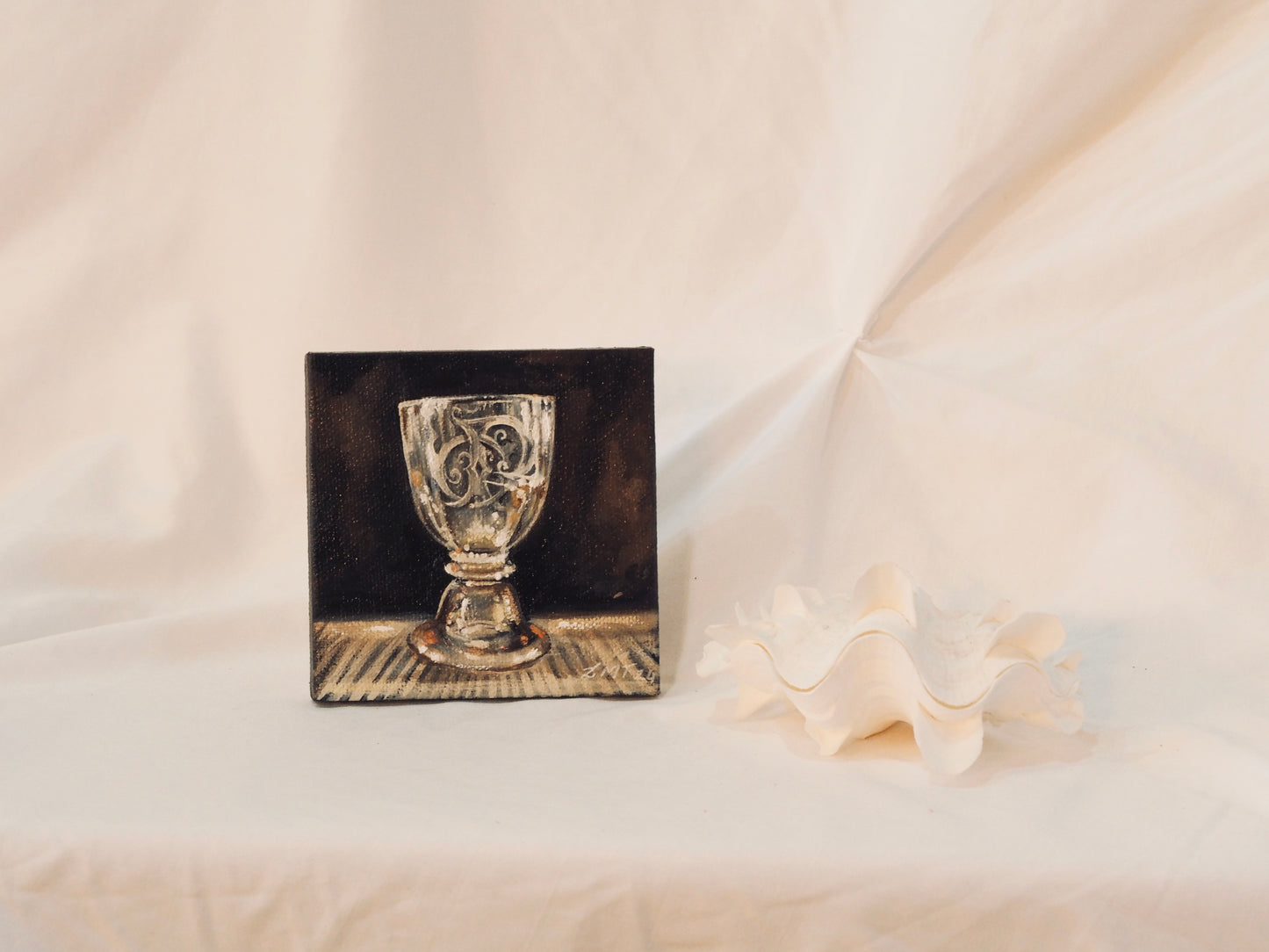 The Louvre Vase - mini oil on canvas by Linda Titow