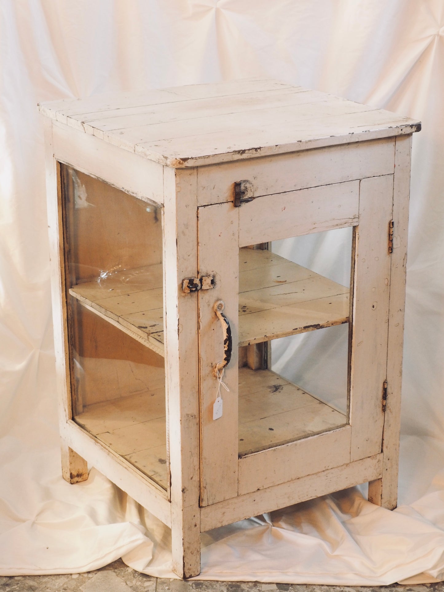 Old Glass Display Cabinet Bedside - from India