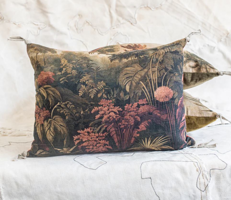 Namrana Palm French Linen Cushion 25x35 - Peach Rose