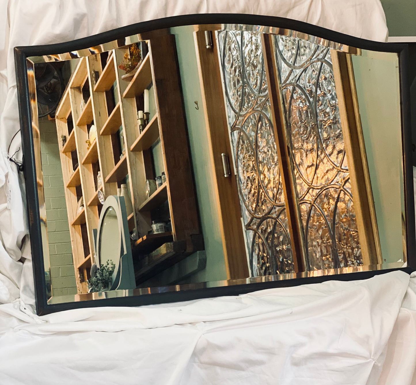 Vintage Bevelled Mirror - black
