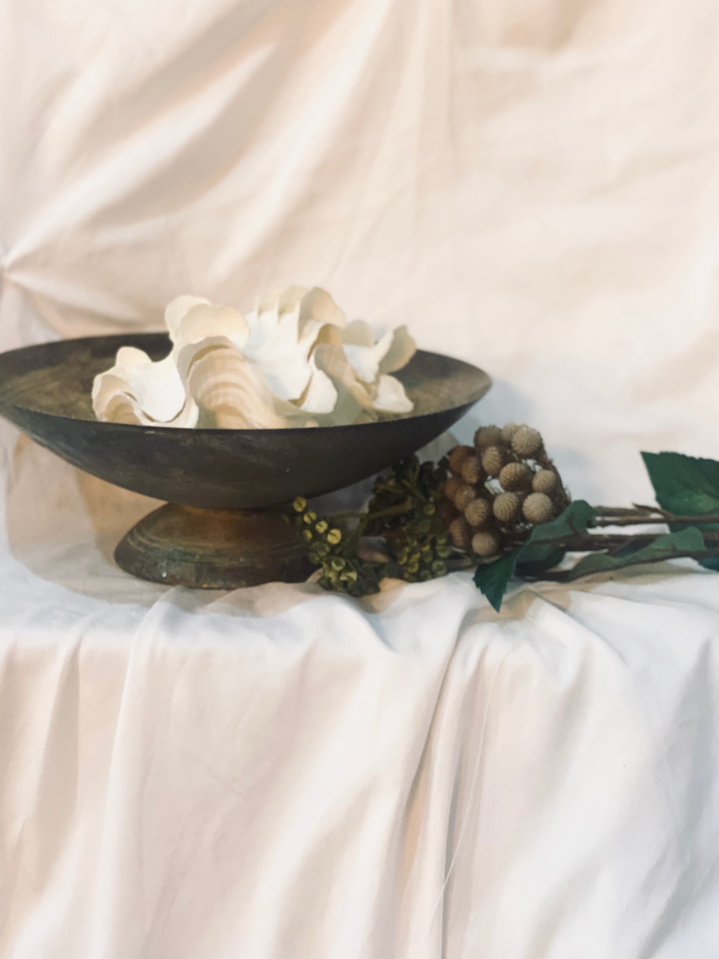 Aged Silver Pedestal Bowl 2