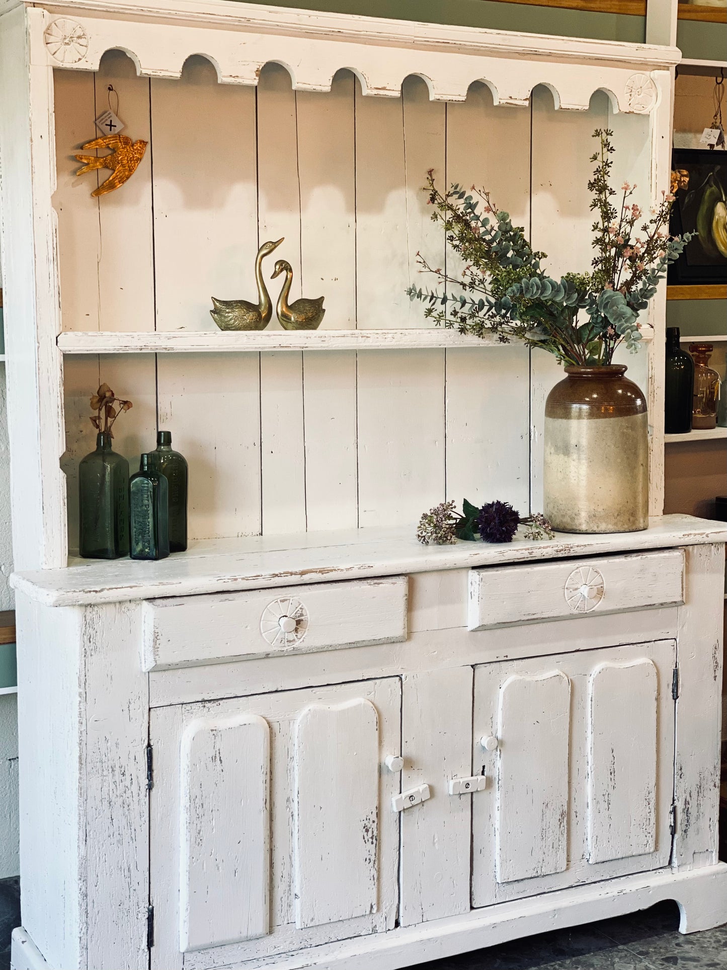 Vintage White Farmhouse Dresser