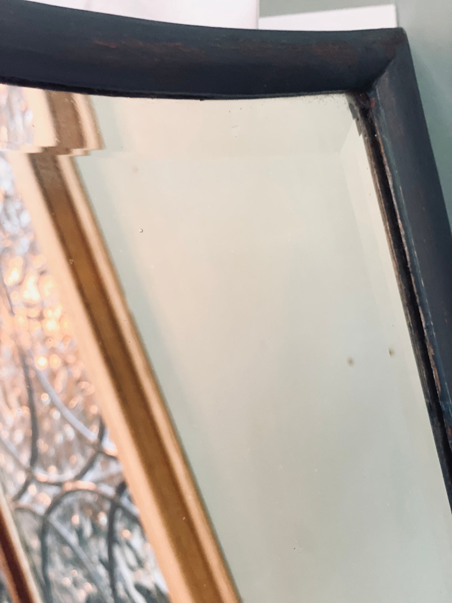 Vintage Bevelled Mirror - black