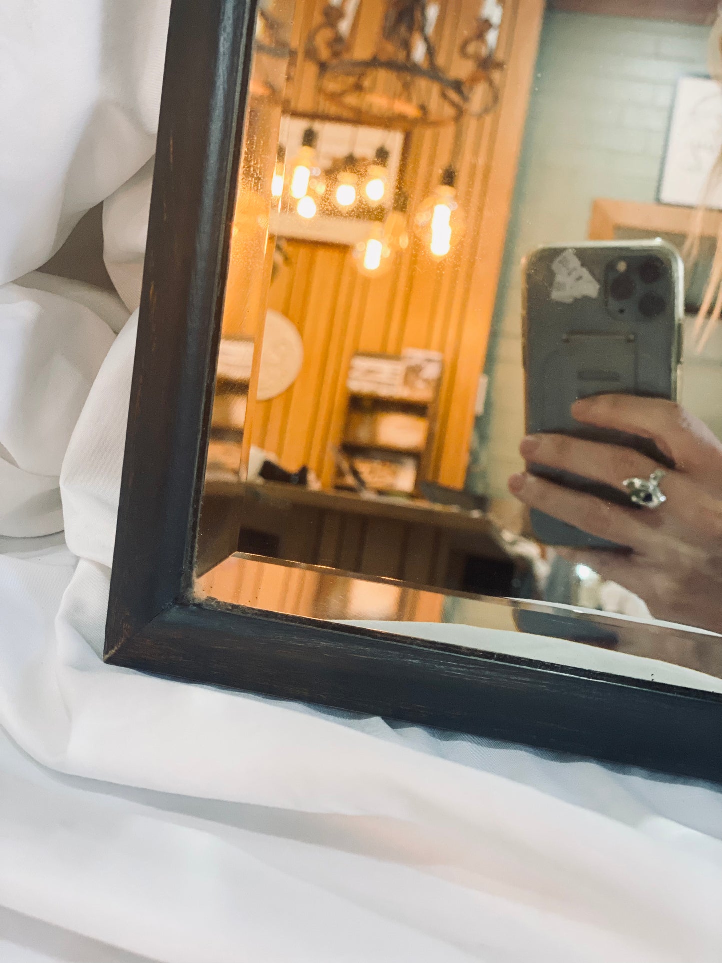 Vintage Bevelled Mirror - black