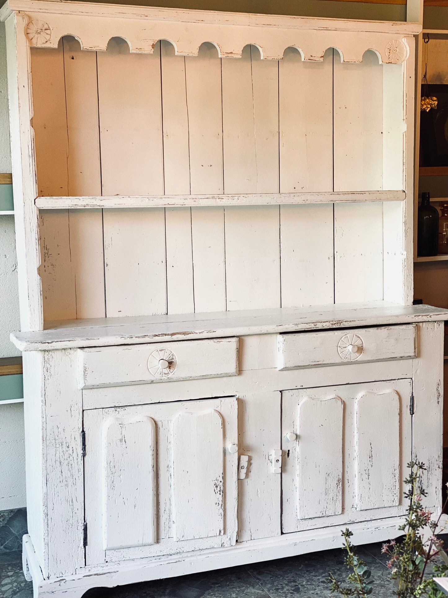 Vintage White Farmhouse Dresser