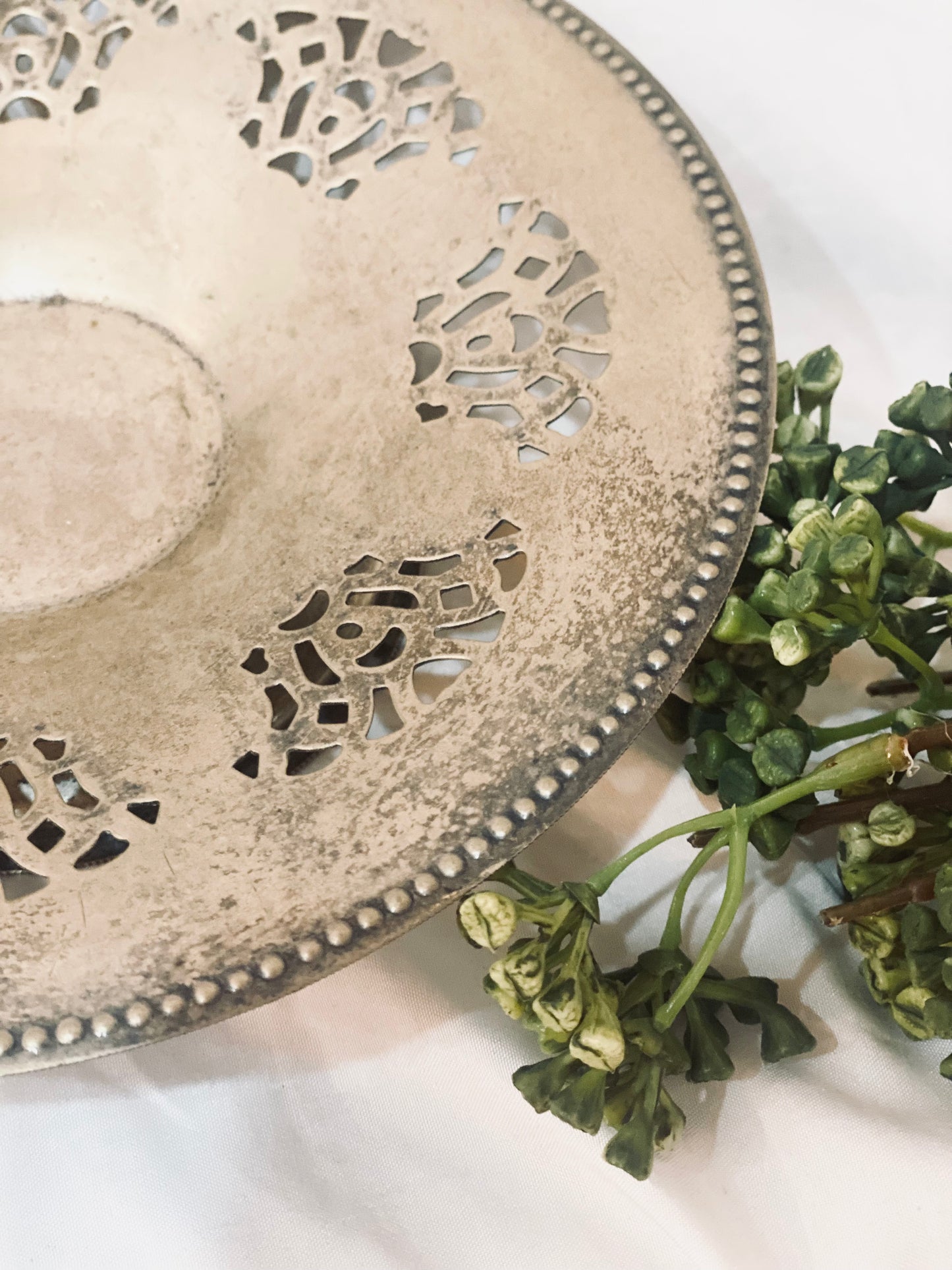 Aged Silver Pedestal Dish 3