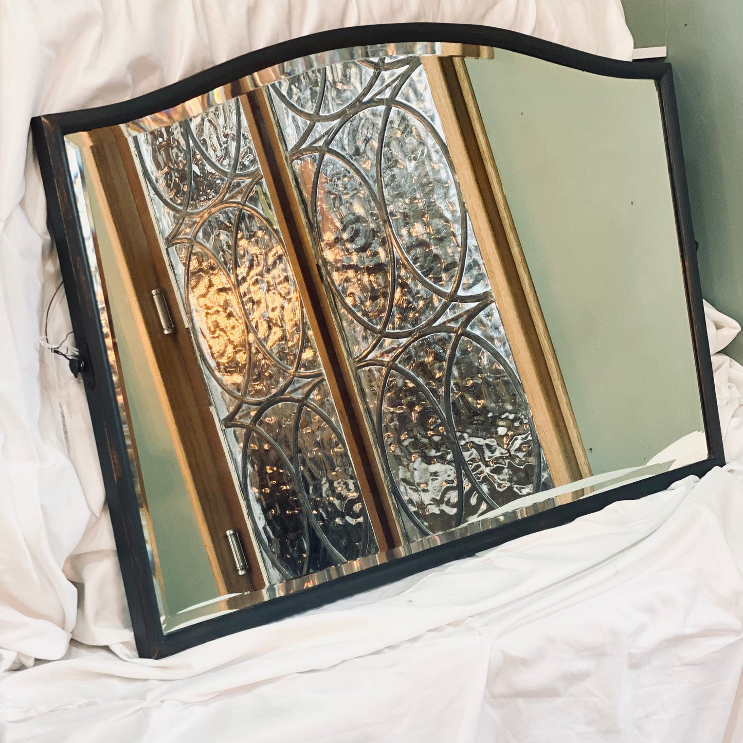 Vintage Bevelled Mirror - black