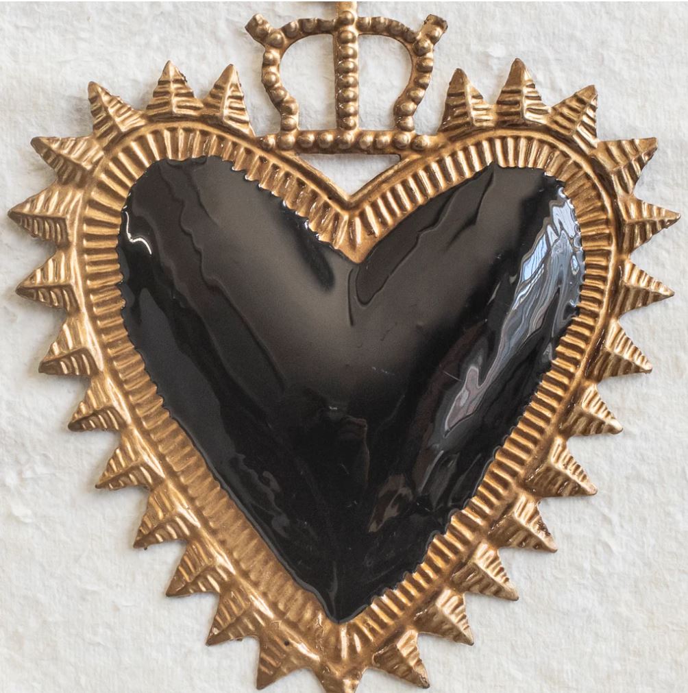 Milagro Black Heart with Crown