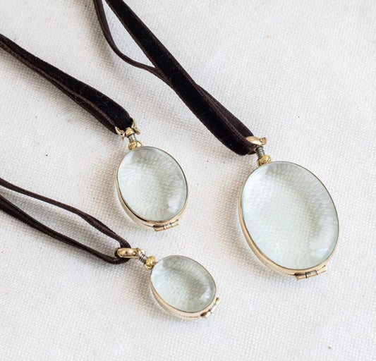 Rock Crystal Locket - Oval