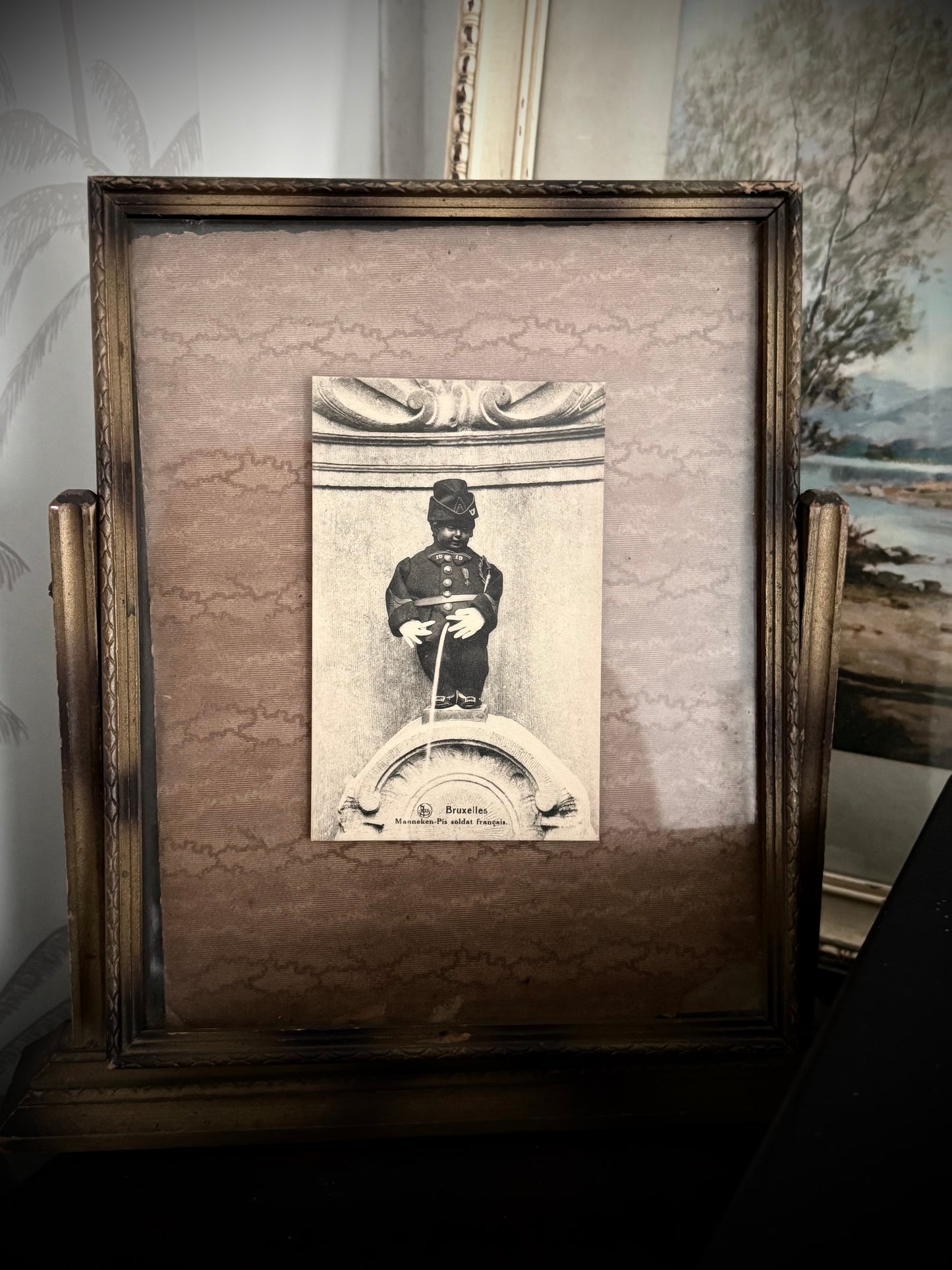 Vintage Framed French Postcard - Bruxelles