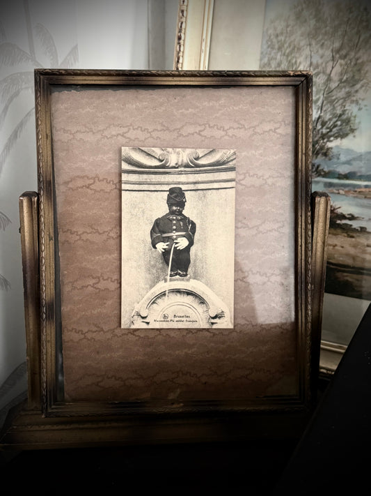 Vintage Framed French Postcard - Bruxelles