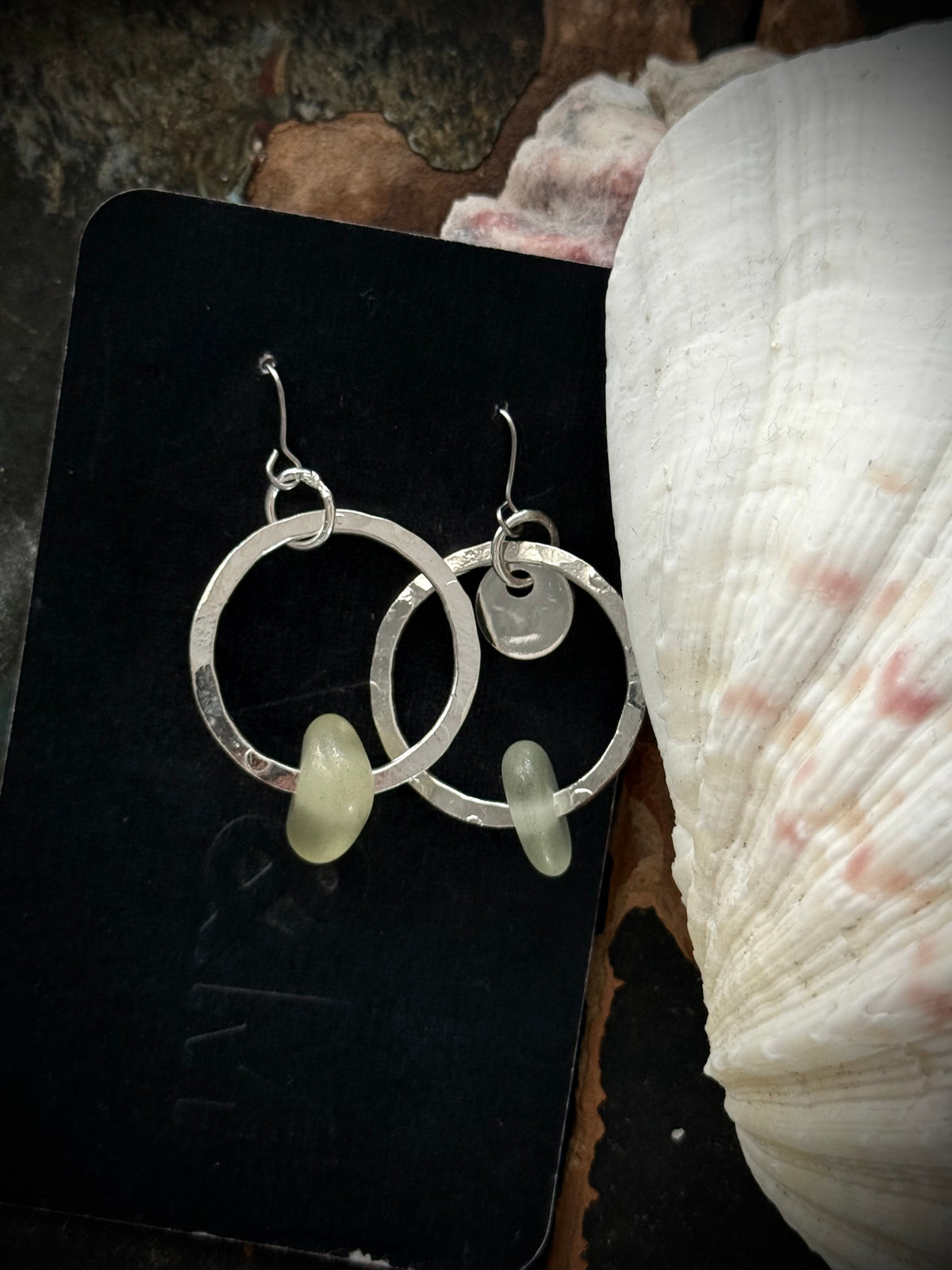 Art Jewellery - Seaglass Earrings - Silver