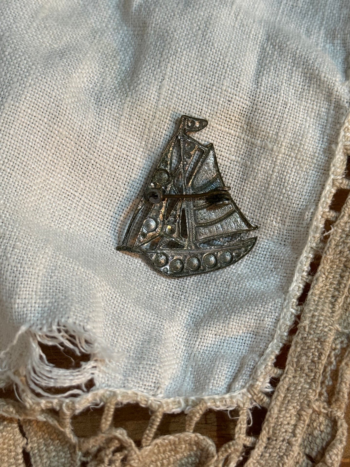 Vintage Sailboat Brooch