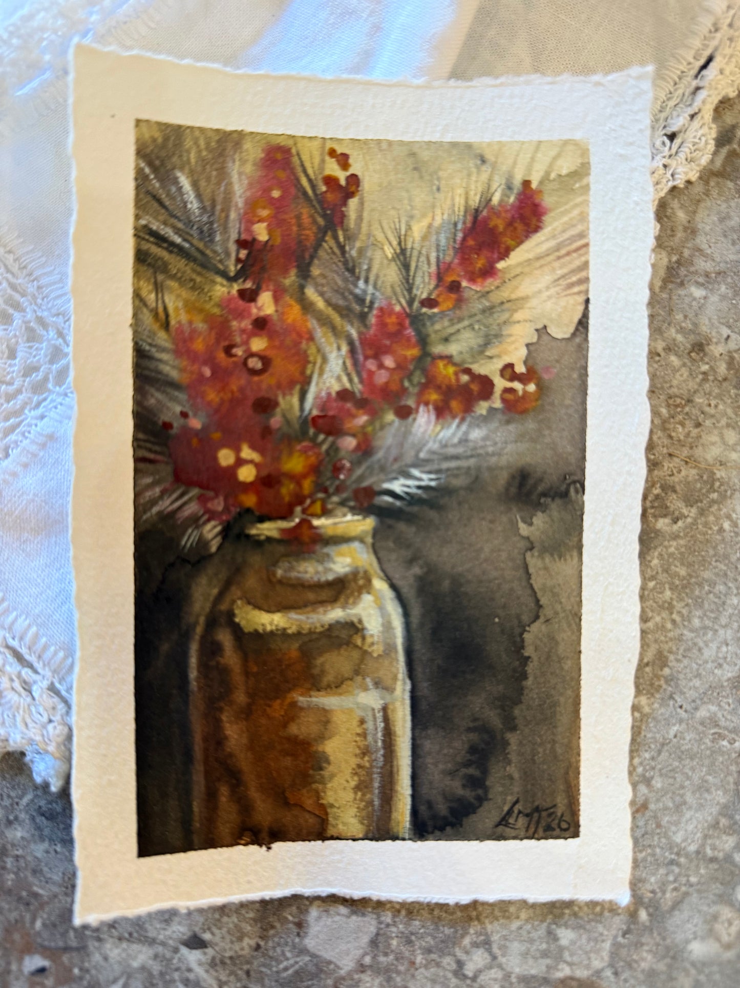 Water Colour; Bottlebrush - unframed - Linda Titow